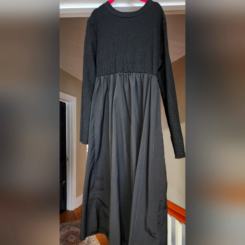 SHEIN Black Long Sleeve Maxi Dress